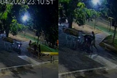 Jovem apanha de família de ex-mulher de ficante e quase fica nua em praça de MG